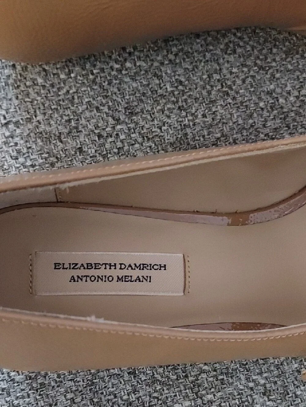 ANTONIO MELANI Tan Pointed Toe Mary Jane Flats - Picture 7 of 7